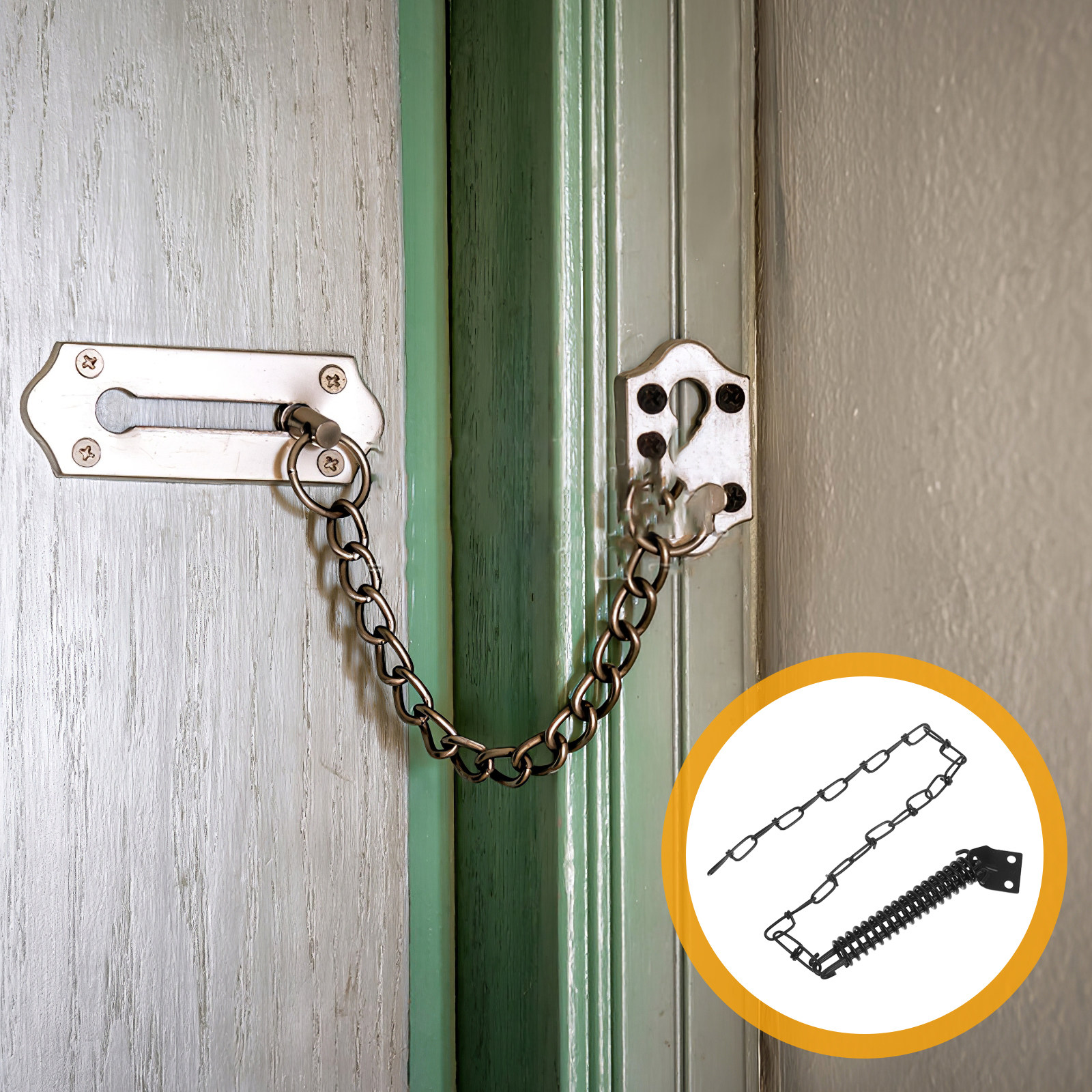 Security Chain Door - 1Set Anti-Theft Door Chain Iron Windproof