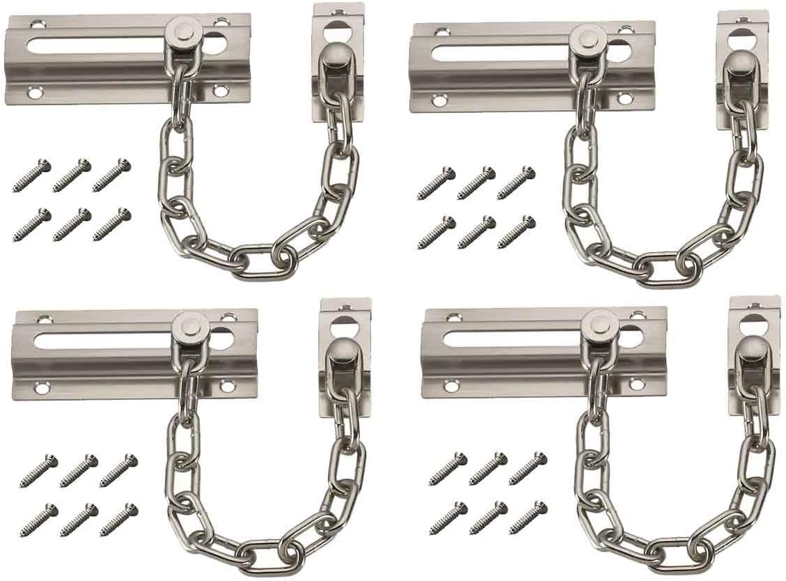 Security Chain Door - 4PCS Door Chain Guard Security Lock
