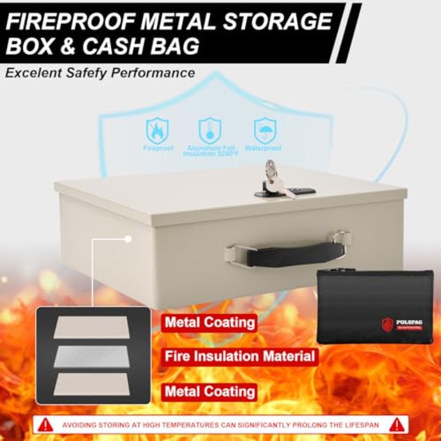 Fireproof Document Box with Ke - Fire Safe Document recensie en prijs