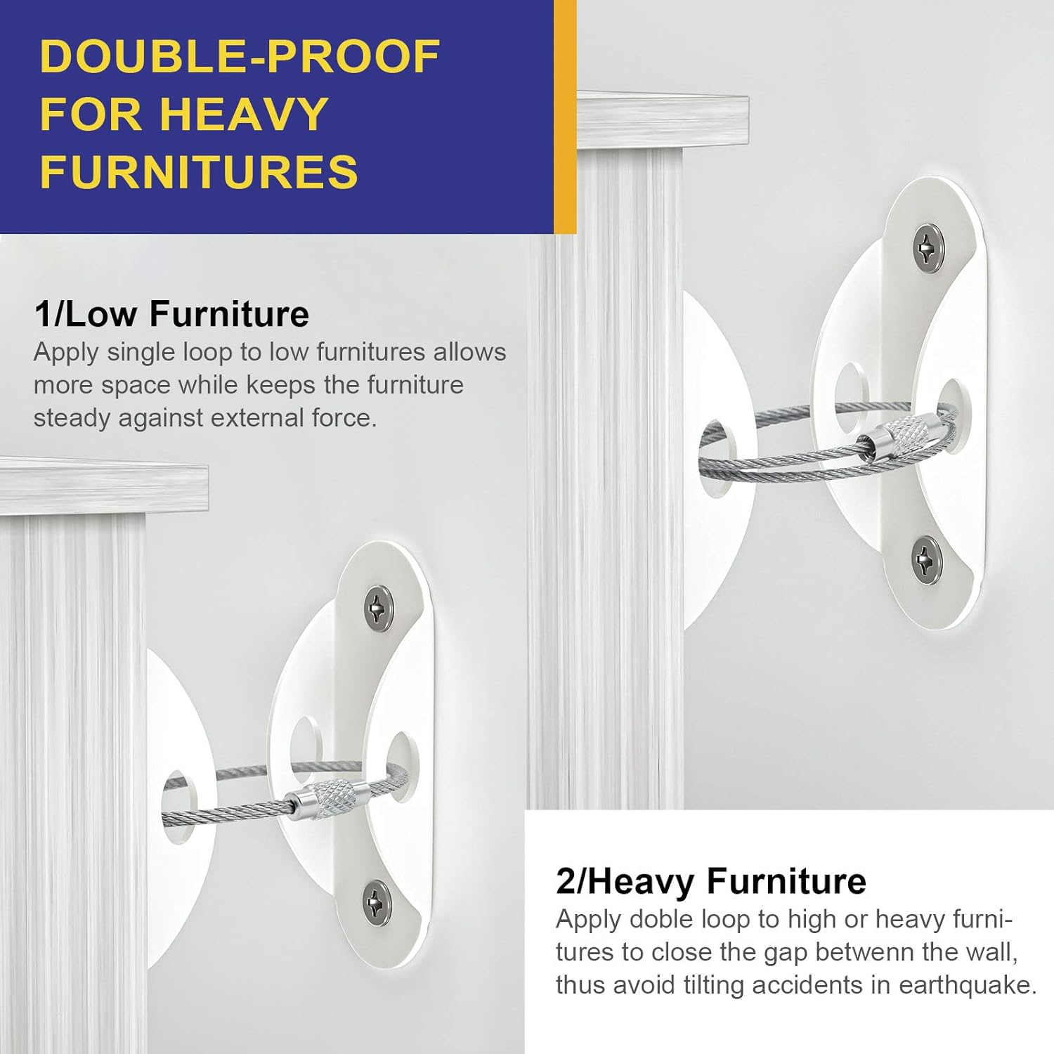 6 Set Furniture Wall Anchors A - Earthquake Anchor Strap recensie en prijs