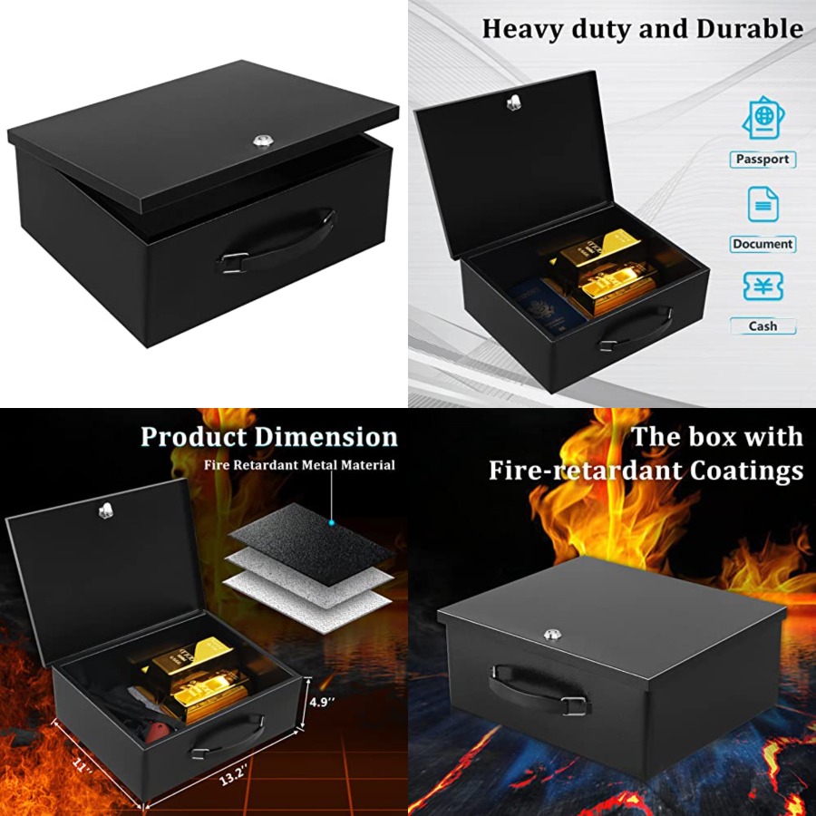 Portable Metal Safe Box with K - Fire Safe Document recensie en prijs