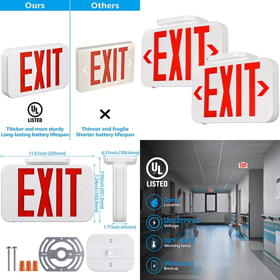 LED Exit Sign, Emergency Exit  - Emergency Exit Sign recensie en prijs