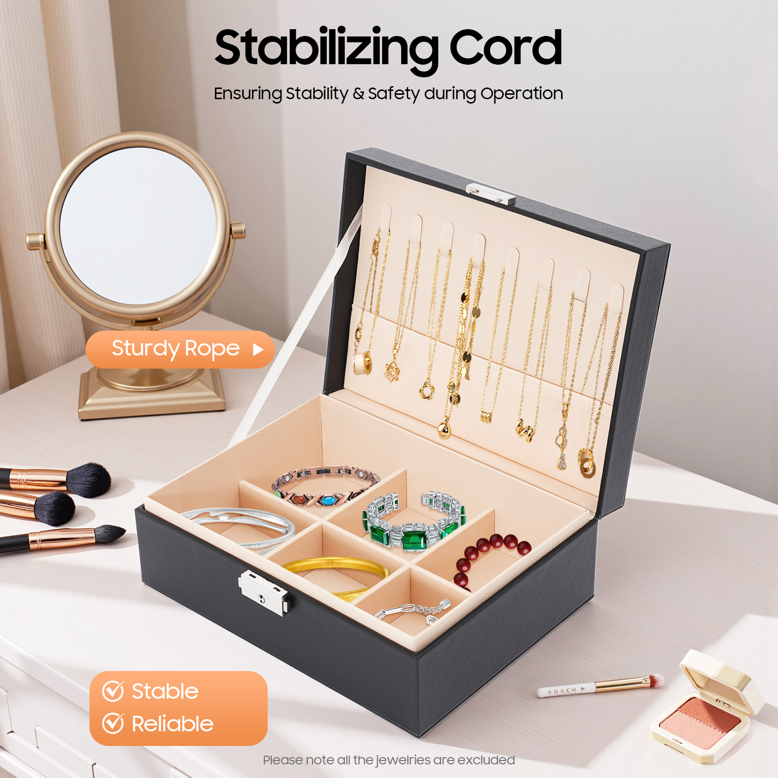 Double-Layer PVC Jewelry Box R - Lockbox Key Secure recensie en prijs