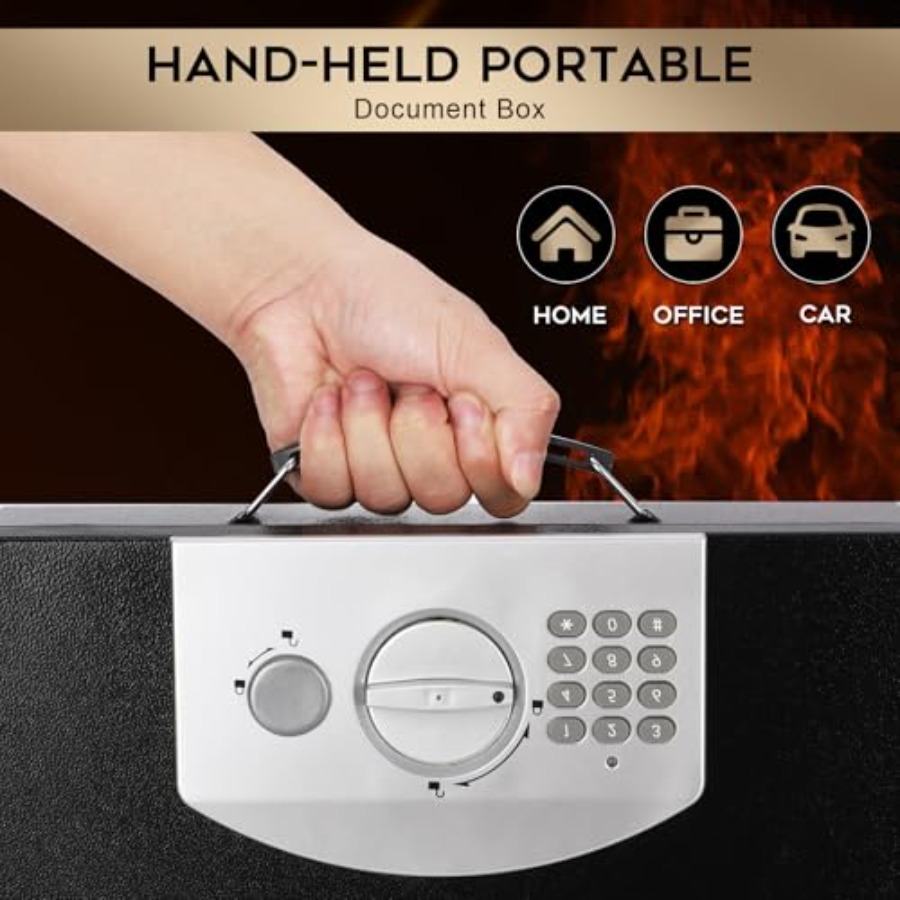 Portable Metal Safe Box with D - Fire Safe Document recensie en prijs