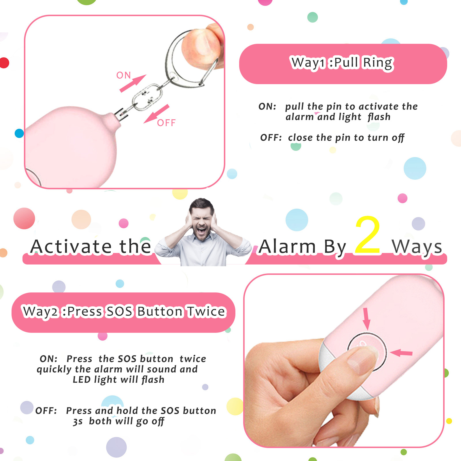 1pc Ultra-Loud 130DB Personal  - Personal Alarm Keychain recensie en prijs