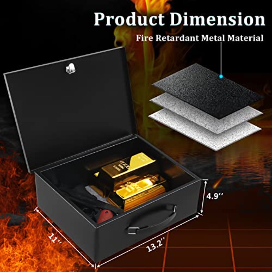 Portable Metal Safe Box with K - Fire Safe Document recensie en prijs
